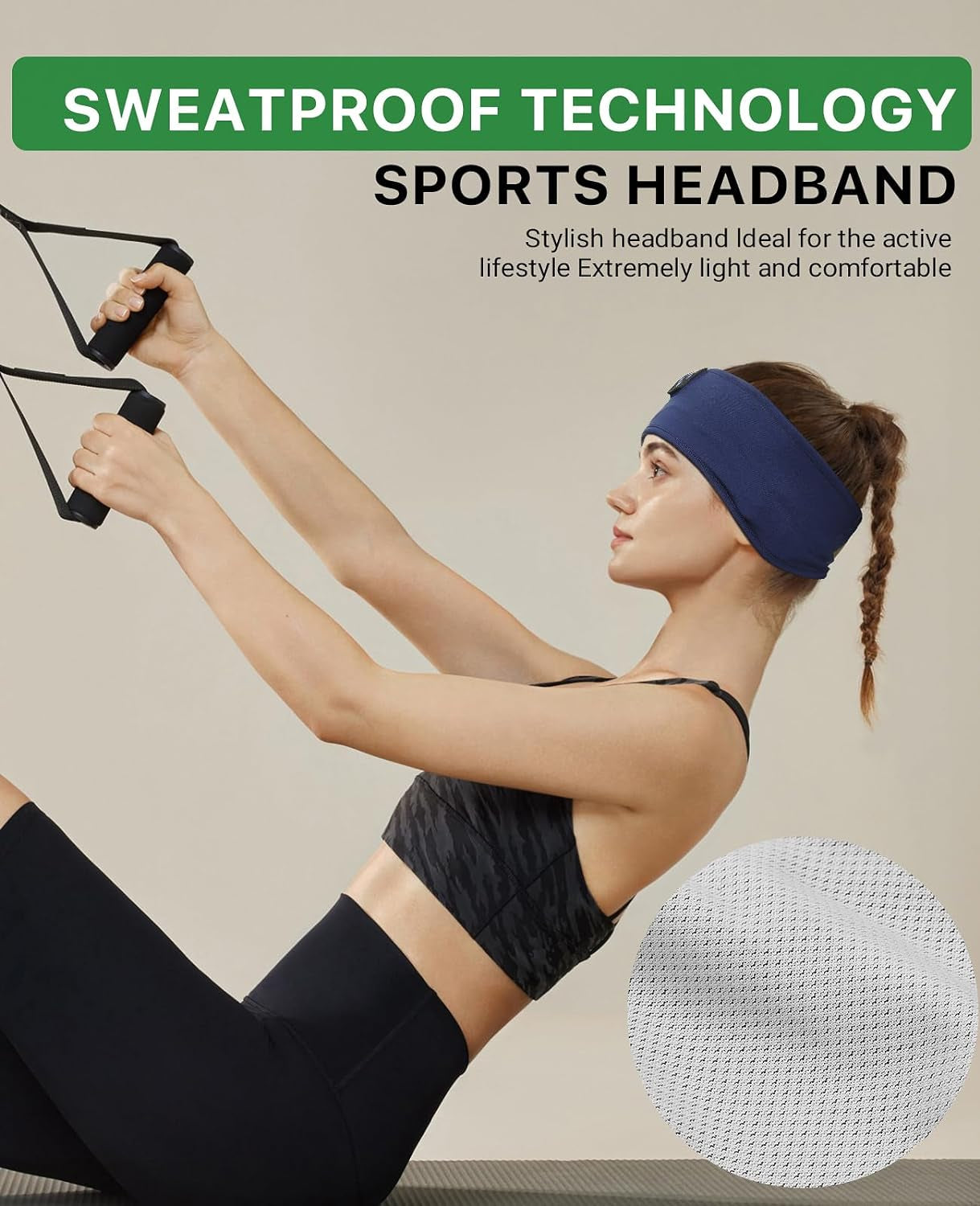 Sleep Headphones Bluetooth Headband,Sleeping Headphones Sports Headband Headphones, Long Time Play Sleeping Headsets with Built in Speakers Perfect for Workout,Running,Yoga