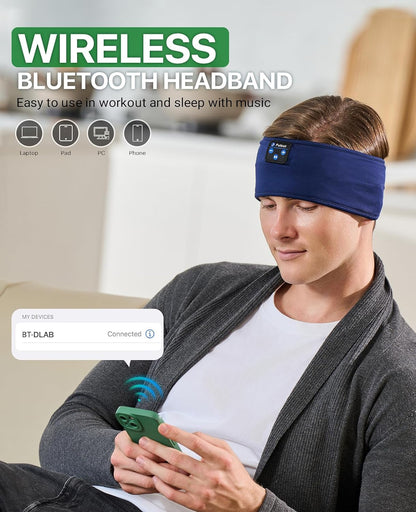 Sleep Headphones Bluetooth Headband,Sleeping Headphones Sports Headband Headphones, Long Time Play Sleeping Headsets with Built in Speakers Perfect for Workout,Running,Yoga